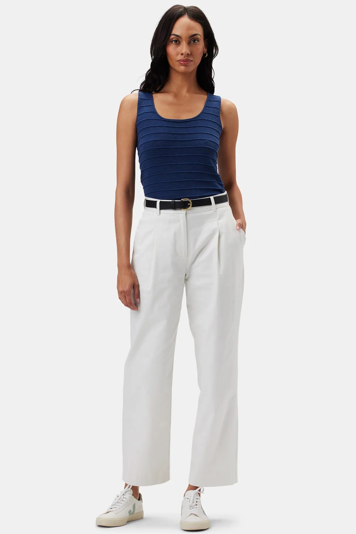 Amour Vert Pleated Wide Leg Trouser White Hot