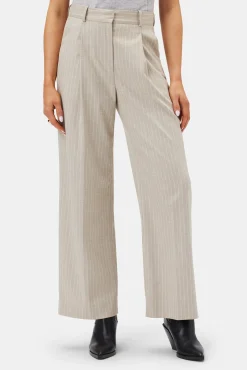 Amour Vert Pleated Wide Leg Trouser SanDiegoStripeNatural Clearance