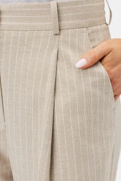 Amour Vert Pleated Wide Leg Trouser SanDiegoStripeNatural Clearance