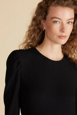 Amour Vert Reine Paris Rib Top Black Best