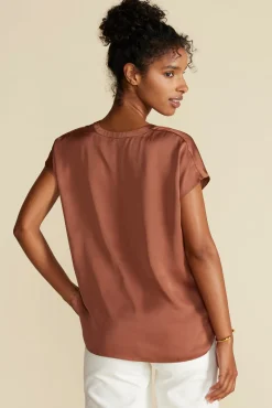 Amour Vert Ren Recycled Sateen Blouse Cafe Clearance