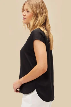 Amour Vert Ren Recycled Sateen Blouse Black Hot