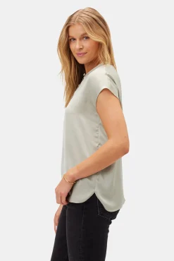 Amour Vert Ren Recycled Sateen Blouse MintGreen Best