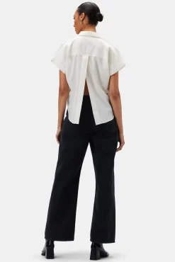 Amour Vert Renata Full Placket Blouse Ivory Outlet