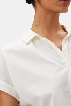 Amour Vert Renata Full Placket Blouse Ivory Outlet