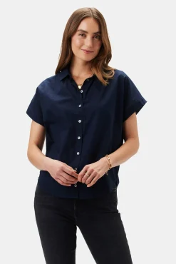 Amour Vert Renata Full Placket Blouse NavyBlue Best