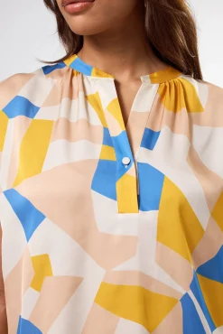 Amour Vert Renata Recycled Sateen Blouse SoniaIndigoBlueMulti Online