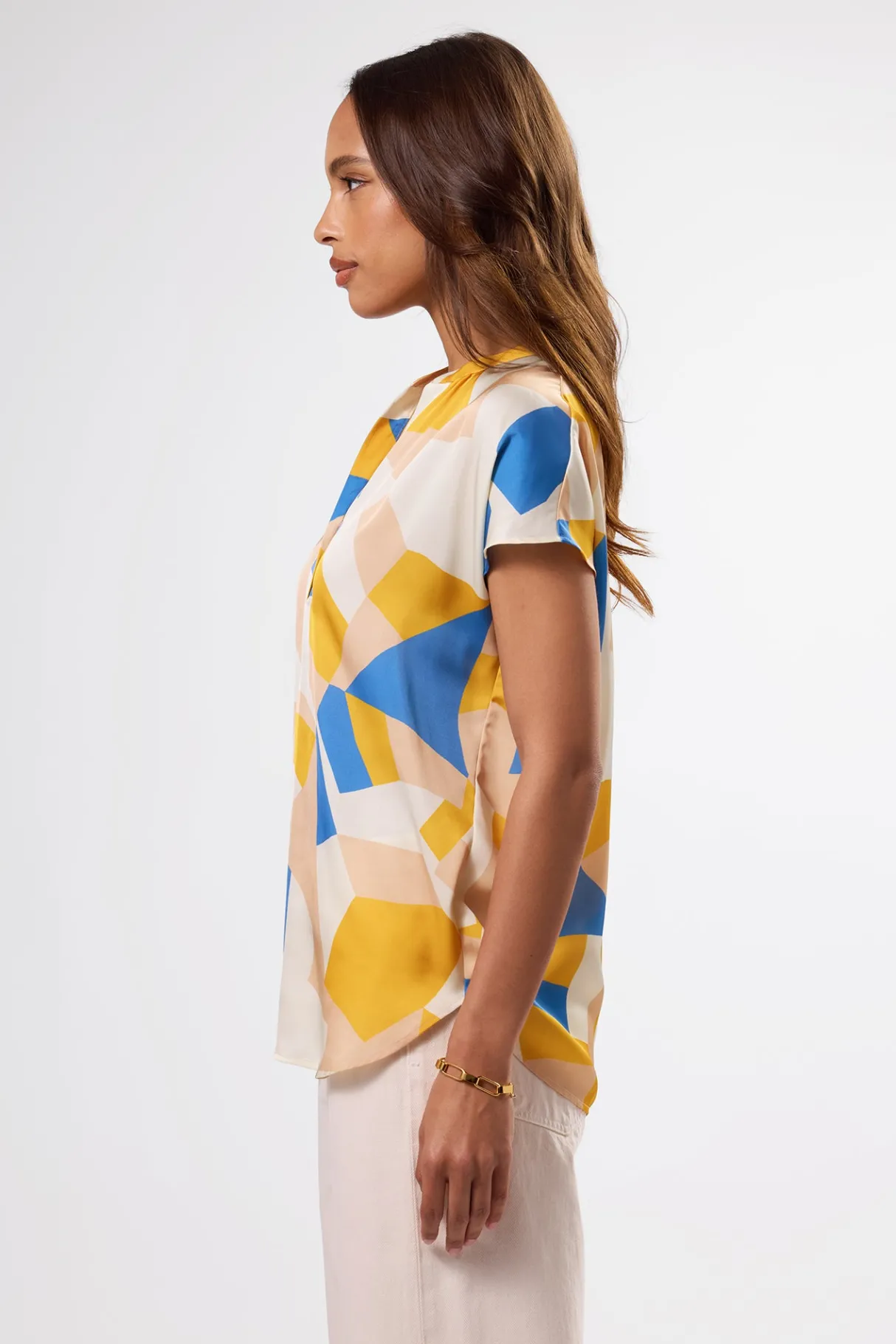 Amour Vert Renata Recycled Sateen Blouse SoniaIndigoBlueMulti Online