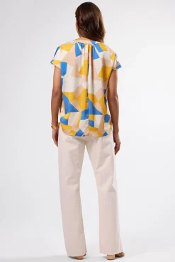 Amour Vert Renata Recycled Sateen Blouse SoniaIndigoBlueMulti Online