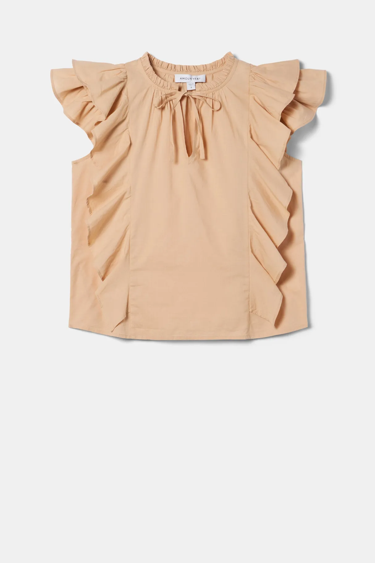 Amour Vert Ruffle Sleeve Top Biscotti Hot