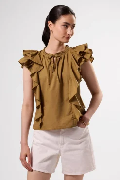 Amour Vert Ruffle Sleeve Top Elm Sale