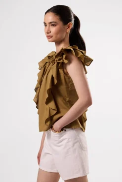 Amour Vert Ruffle Sleeve Top Elm Sale