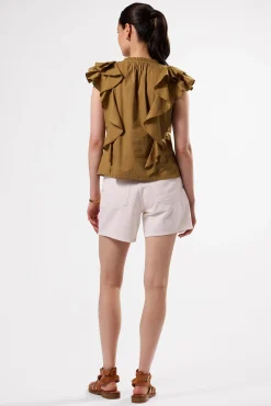 Amour Vert Ruffle Sleeve Top Elm Sale