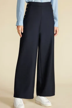 Amour Vert Sailor Wide Leg Trouser NavyBlue New