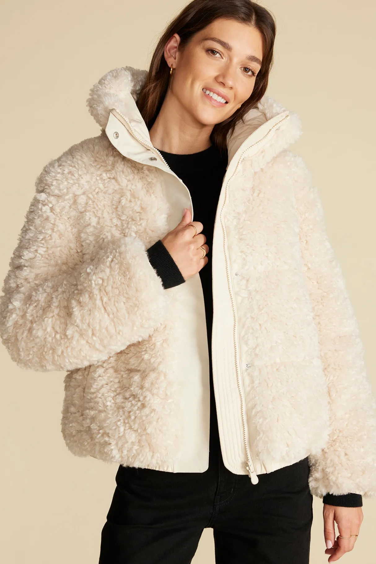 Amour Vert Save The Duck Kennie Faux Shearling Jacket Natural Outlet