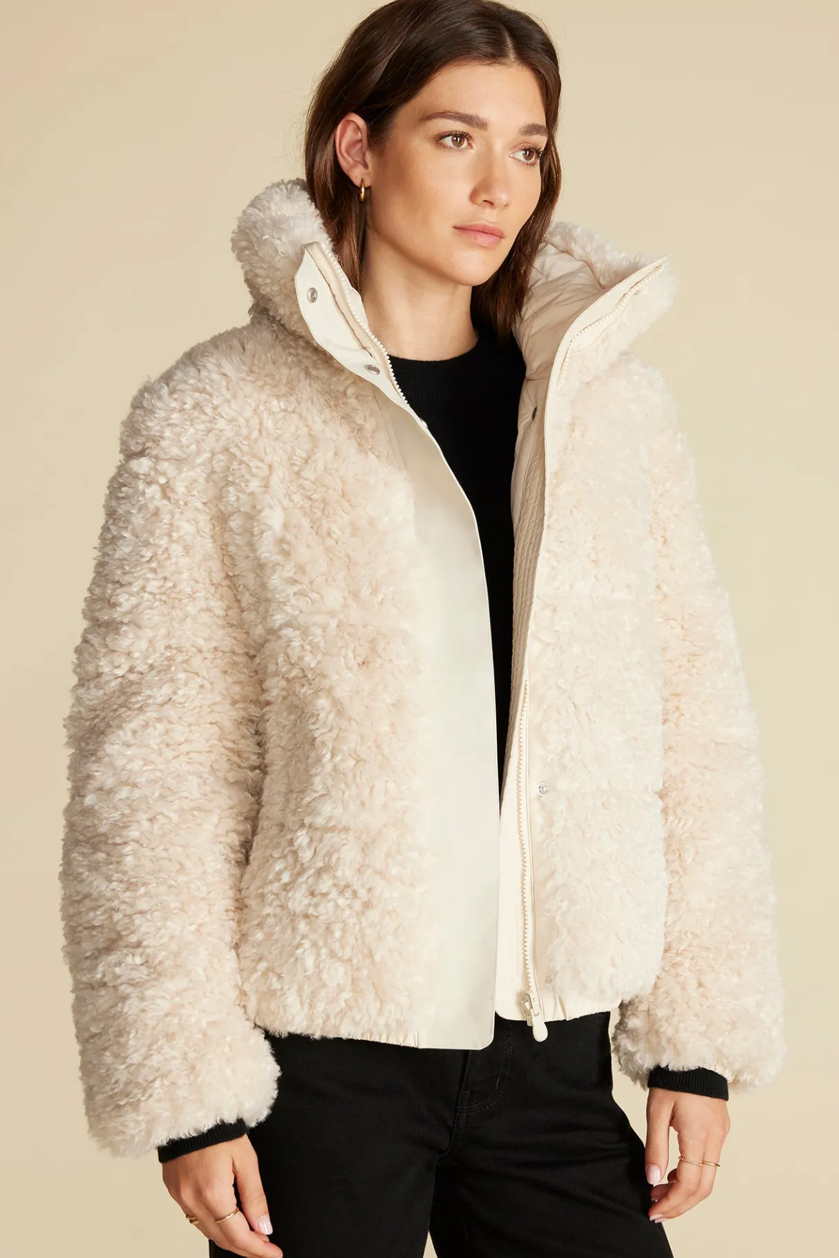 Amour Vert Save The Duck Kennie Faux Shearling Jacket Natural Outlet
