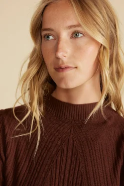 Amour Vert Sidony Mini Sweater Dress EspressoBrown Clearance