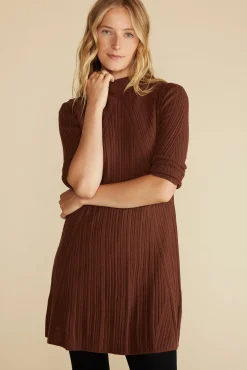 Amour Vert Sidony Mini Sweater Dress EspressoBrown Clearance