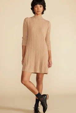Amour Vert Sidony Mini Sweater Dress Camel Outlet