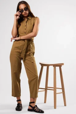 Amour Vert Sienna Cotton Linen Jumpsuit Elm Discount