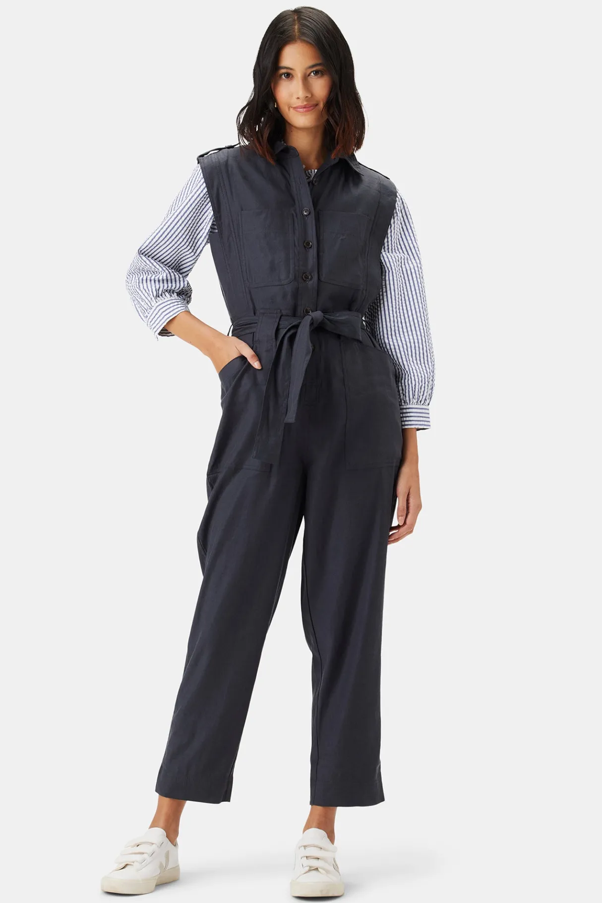 Amour Vert Sienna Femme Fete Stretch Jumpsuit PewterGrey Clearance