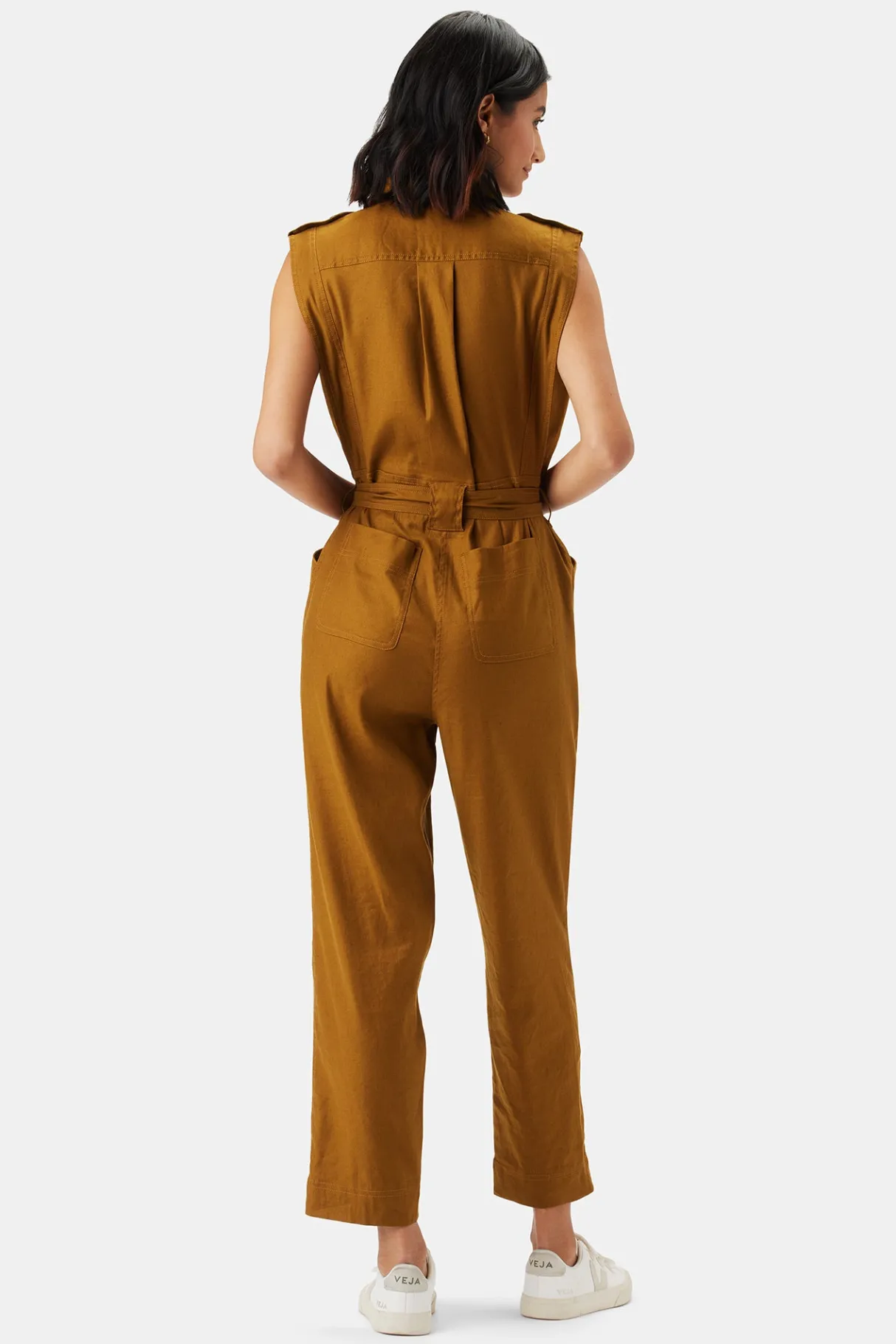 Amour Vert Sienna Femme Fete Stretch Jumpsuit SpiceBrown Sale