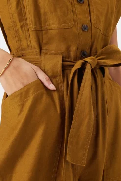 Amour Vert Sienna Femme Fete Stretch Jumpsuit SpiceBrown Sale