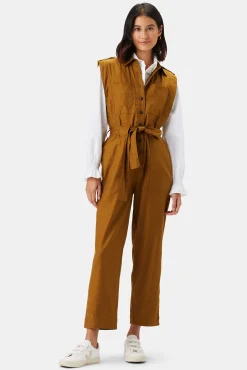Amour Vert Sienna Femme Fete Stretch Jumpsuit SpiceBrown Sale
