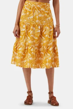 Amour Vert Silas Cotton Linen Skirt ToileMandarine Clearance