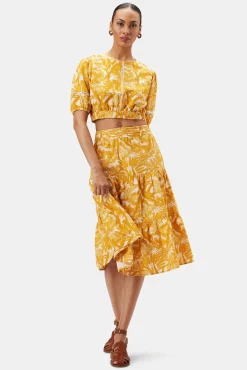 Amour Vert Silas Cotton Linen Skirt ToileMandarine Clearance