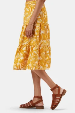 Amour Vert Silas Cotton Linen Skirt ToileMandarine Clearance