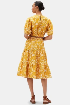 Amour Vert Silas Cotton Linen Skirt ToileMandarine Clearance