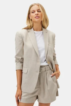 Amour Vert Slim Tobie Blazer SanDiegoStripeNatural Clearance