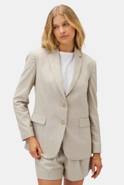 Amour Vert Slim Tobie Blazer SanDiegoStripeNatural Clearance
