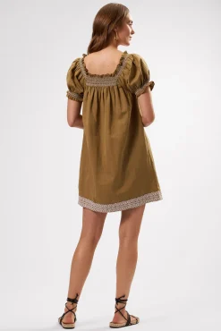 Amour Vert Smocked Embroidery Dress ElmWhiteEmbroidery Clearance