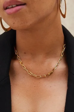 Amour Vert SOKO Delicate Ellipse Collar Necklace Gold Clearance