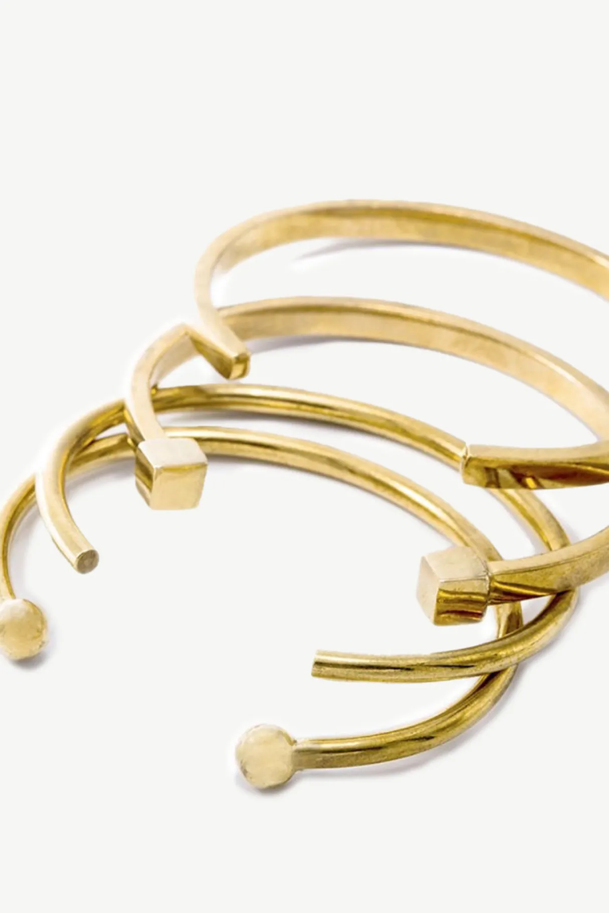 Amour Vert SOKO Mixed Shapes Stacking Cuffs Gold Hot