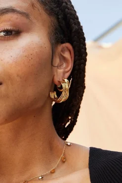 Amour Vert SOKO Nyundo Hoop Earrings Gold Best