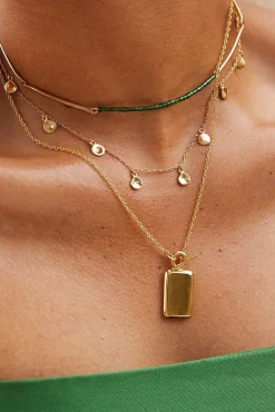 Amour Vert SOKO Rectangular Medallion Necklace Gold Online