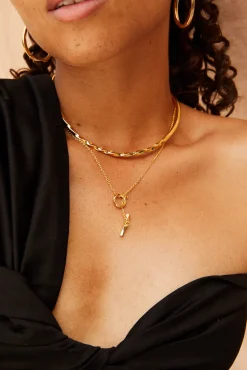 Amour Vert SOKO Twist Lariat Necklace Gold New