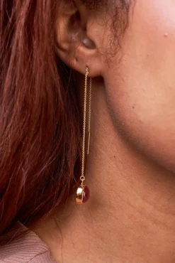 Amour Vert SOKO Umbro Chain Threader Earrings GoldandCrimson Sale