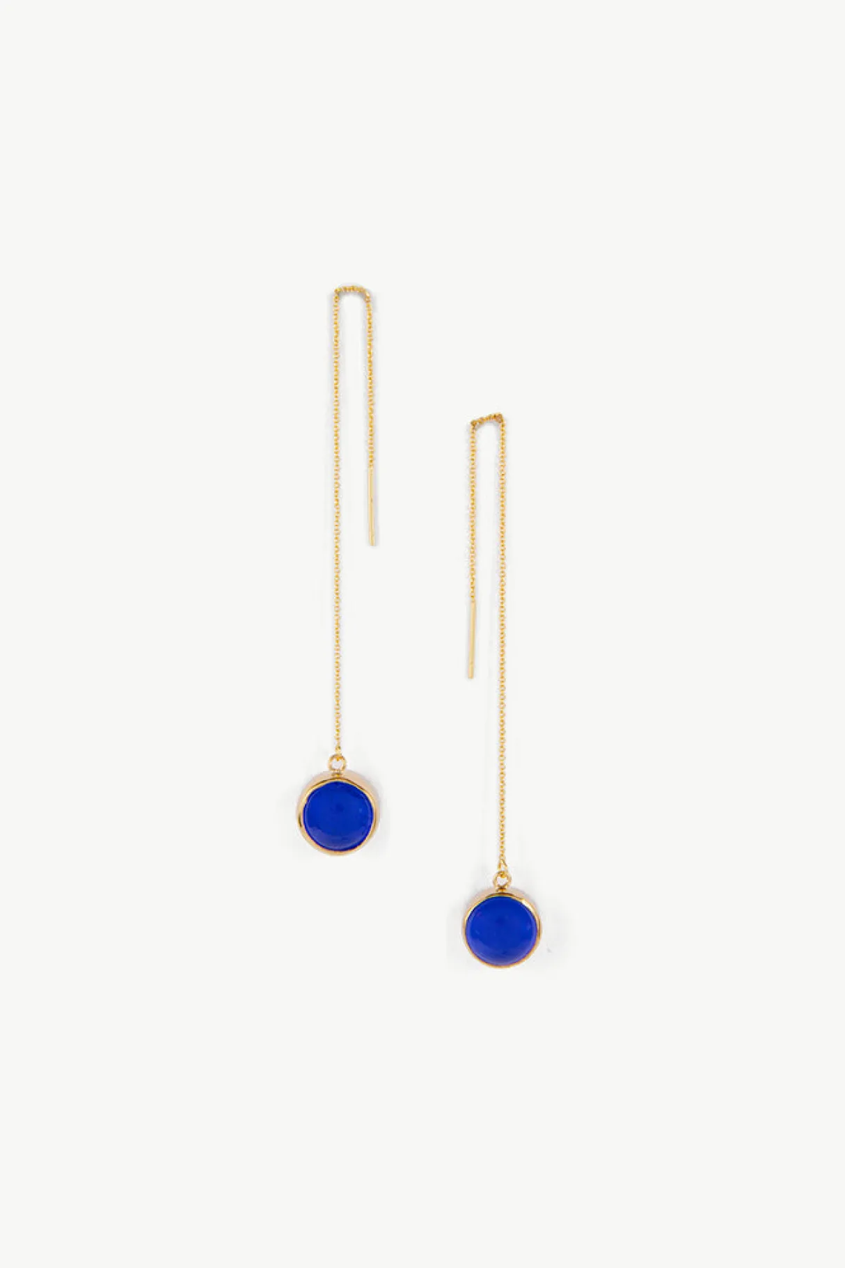 Amour Vert SOKO Umbro Chain Threader Earrings GoldandCobalt Best