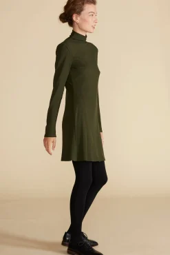 Amour Vert Solange Paris Rib Dress OliveGreen Hot