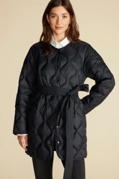 Amour Vert Solene Quilted Puffer Coat Black Best