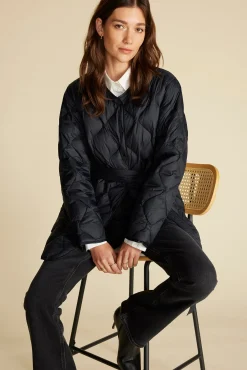 Amour Vert Solene Quilted Puffer Coat Black Best