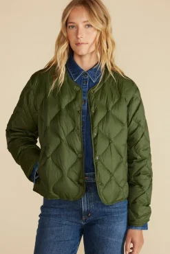 Amour Vert Solene Quilted Puffer Jacket OliveGreen Fashion