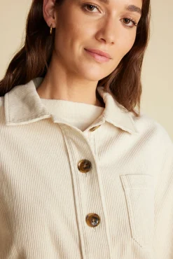 Amour Vert Spencer Corduroy Trucker Jacket Ivory Online