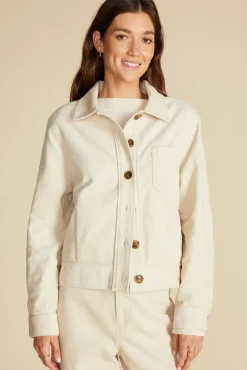 Amour Vert Spencer Corduroy Trucker Jacket Ivory Online