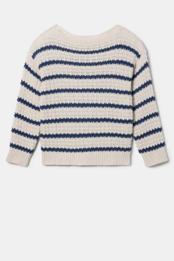 Amour Vert Stripe Novelty Sweater OatNavyStripe Discount
