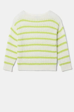 Amour Vert Stripe Novelty Sweater IvoryLimeStripe Outlet